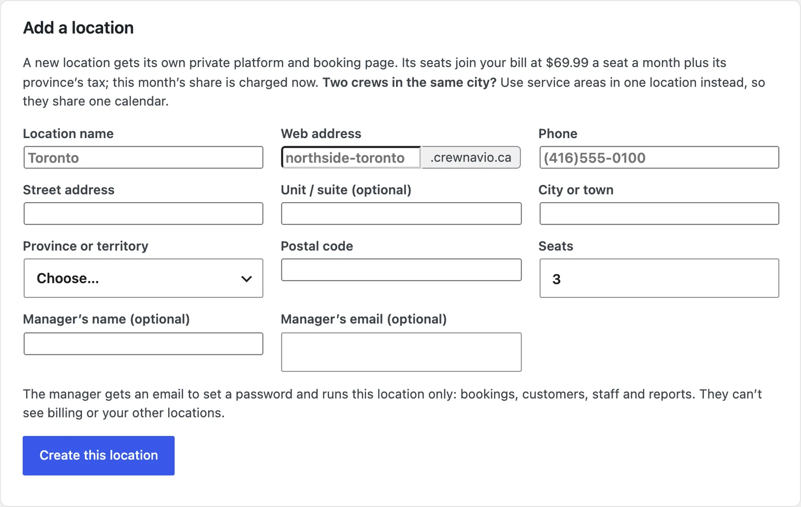 CrewNavio Add a location