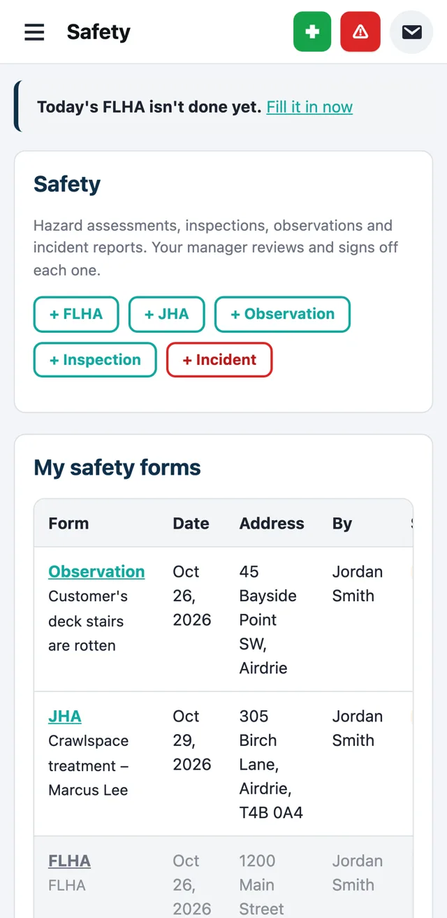 CrewNavio Safety on a phone